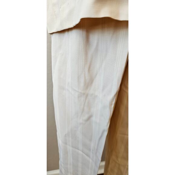 Vintage 80s Pinstripe Light Tan Suit Pants Jacket w/ Top Insert Women Sz 10 - Picture 7 of 13
